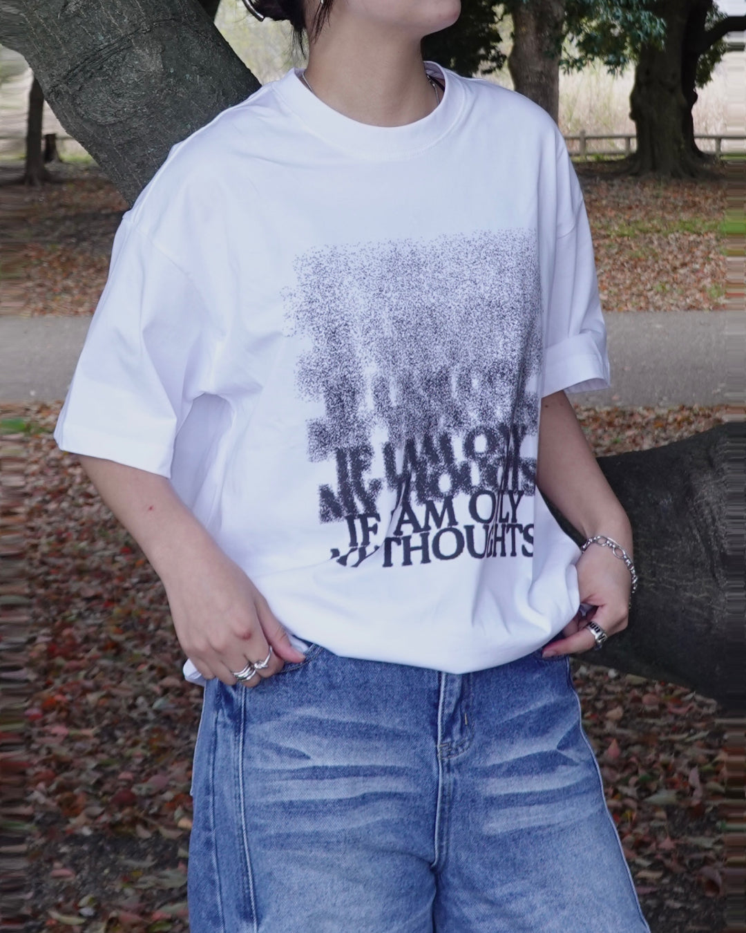 グラフィックプリントルーズTシャツ K3136