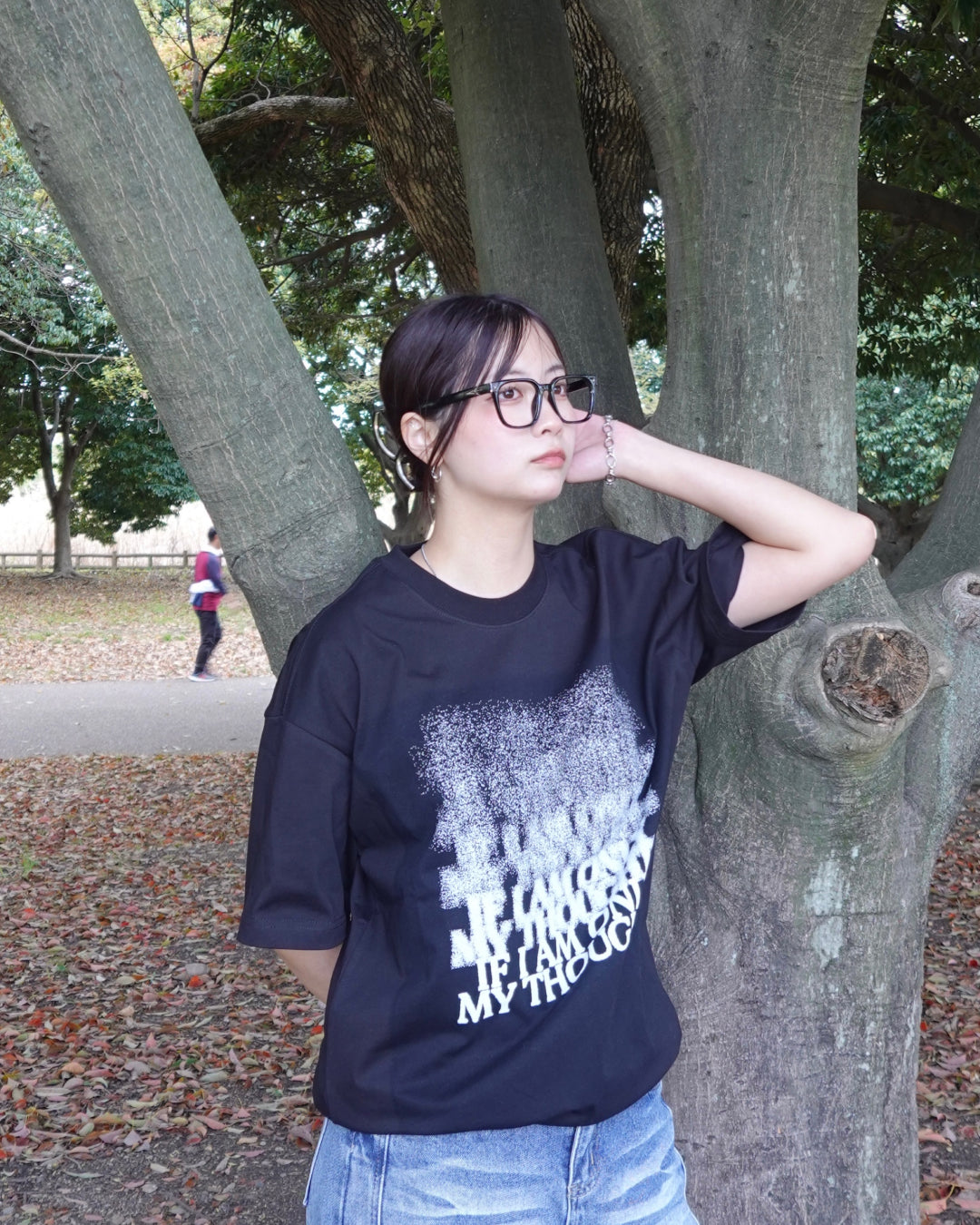 グラフィックプリントルーズTシャツ K3136