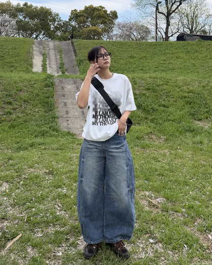 グラフィックプリントルーズTシャツ K3136