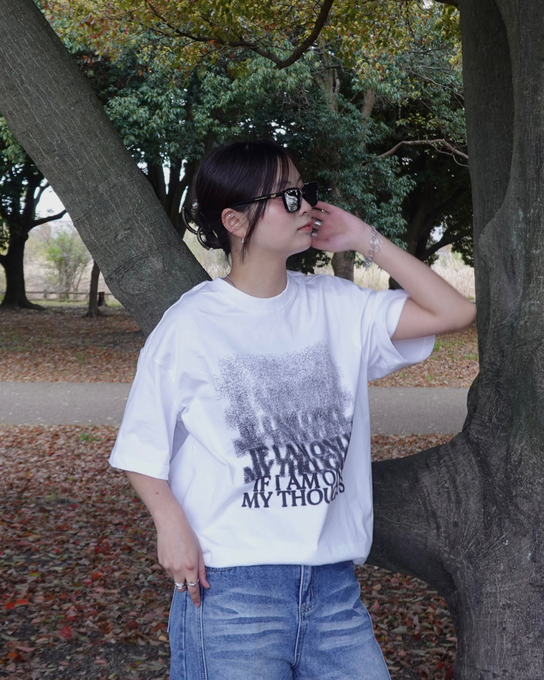 グラフィックプリントルーズTシャツ K3136