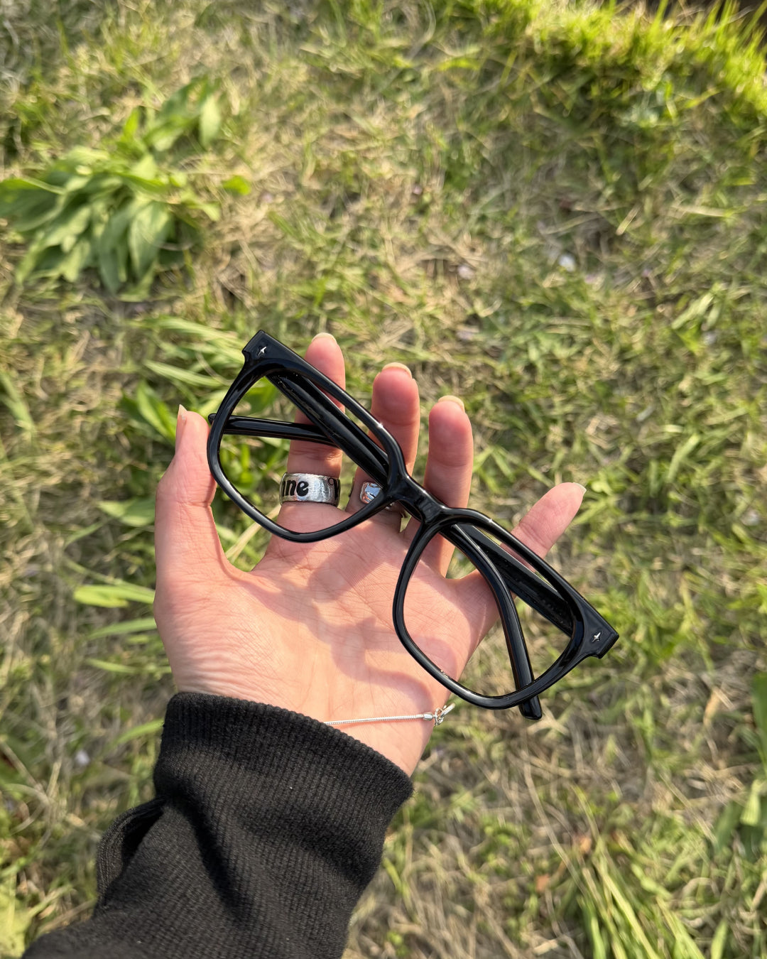 ブラックフレームメガネ K3140