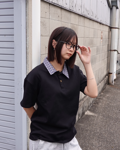 2ピースフロントショルダーラペルTシャツ K3143