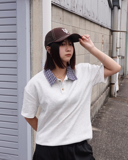2ピースフロントショルダーラペルTシャツ K3143