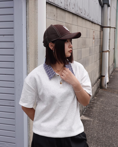 2ピースフロントショルダーラペルTシャツ K3143