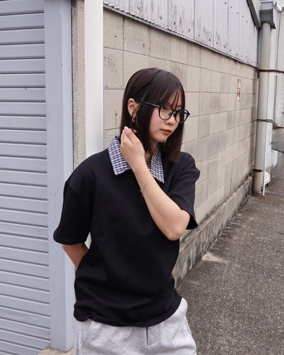 2ピースフロントショルダーラペルTシャツ K3143