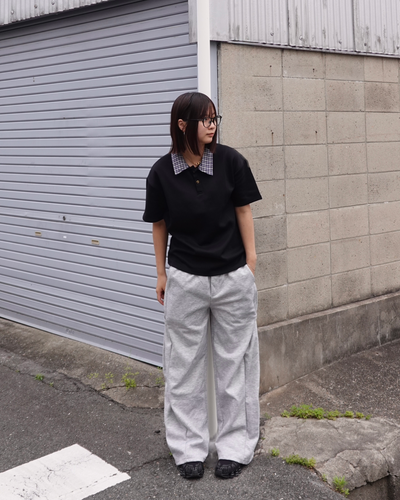 2ピースフロントショルダーラペルTシャツ K3143