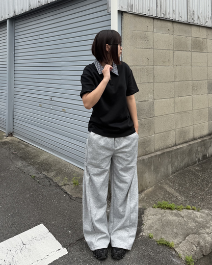 2ピースフロントショルダーラペルTシャツ K3143