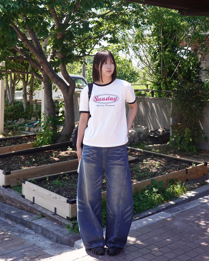 フィットグラフィックリンガーTシャツ K3187