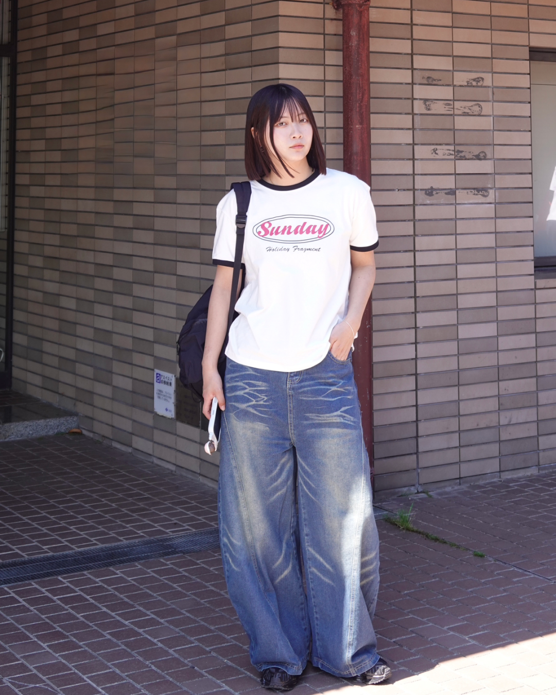 フィットグラフィックリンガーTシャツ K3187