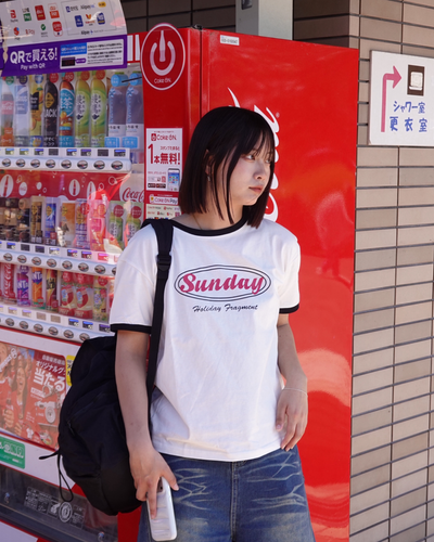 フィットグラフィックリンガーTシャツ K3187
