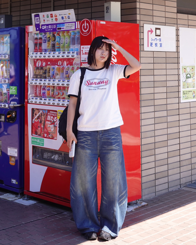 フィットグラフィックリンガーTシャツ K3187