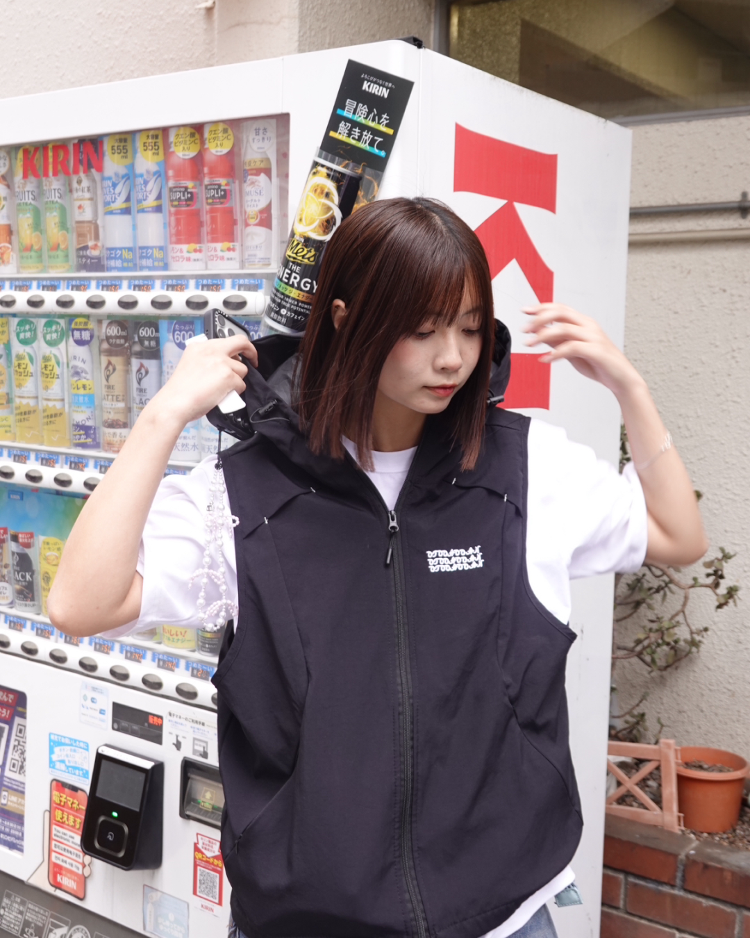 フード付きテックベスト K3241