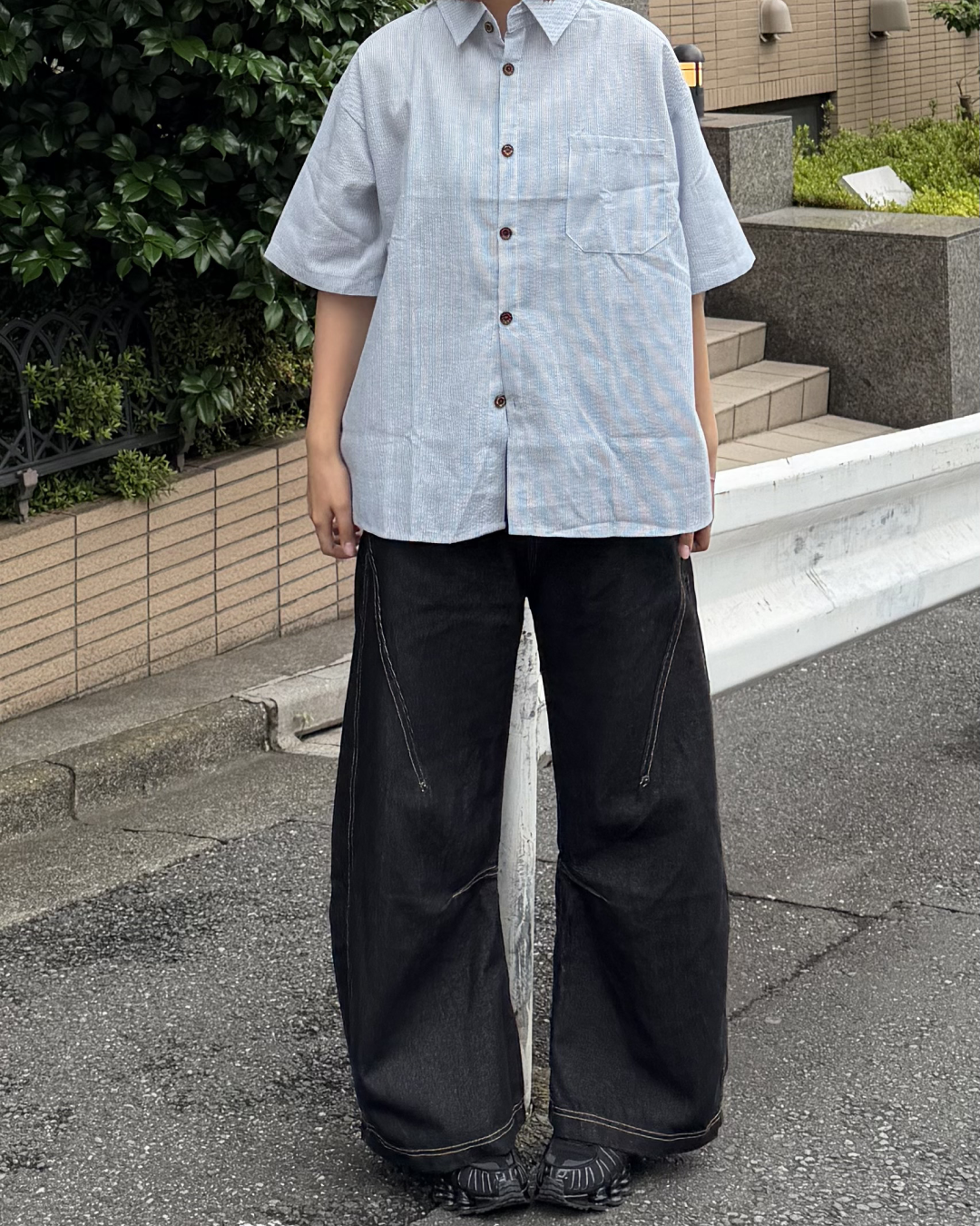 エアリーブルーストライプシャツ K3242