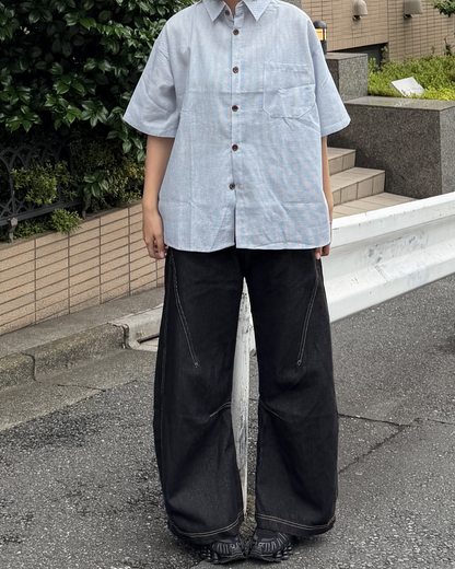 エアリーブルーストライプシャツ K3242
