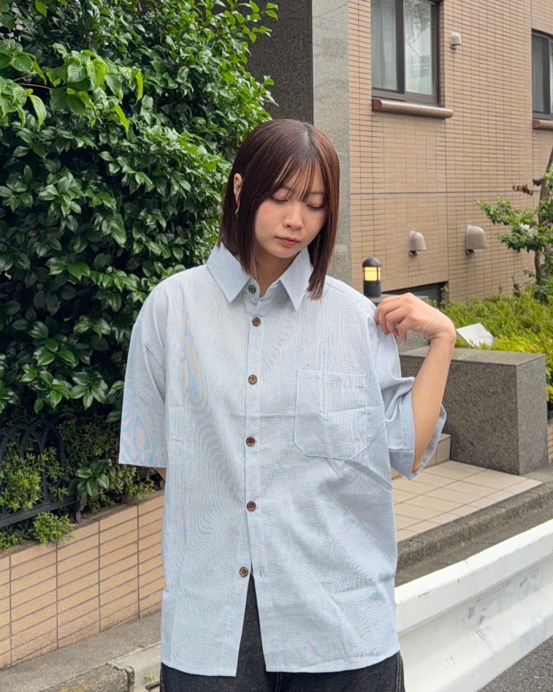 エアリーブルーストライプシャツ K3242
