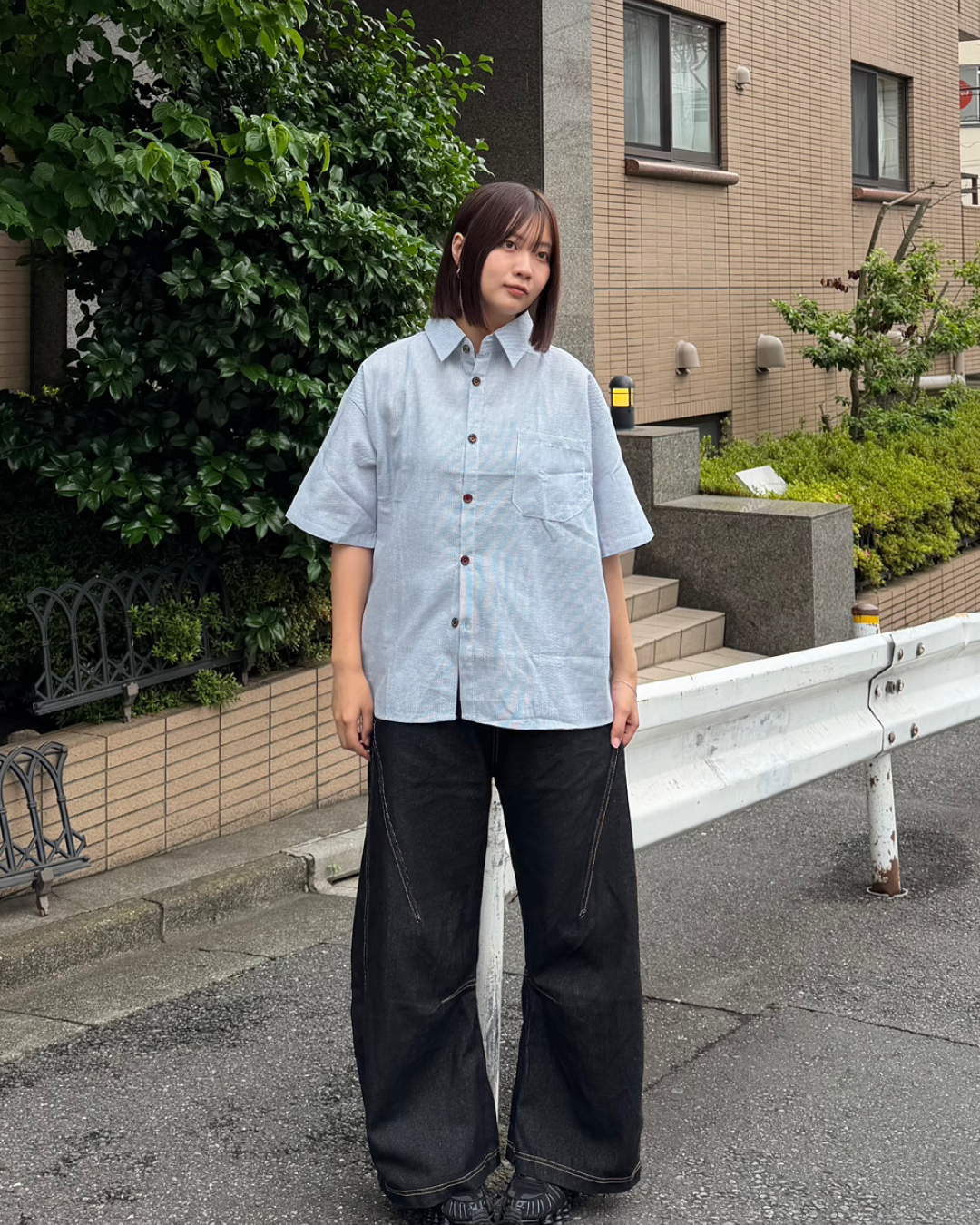 エアリーブルーストライプシャツ K3242