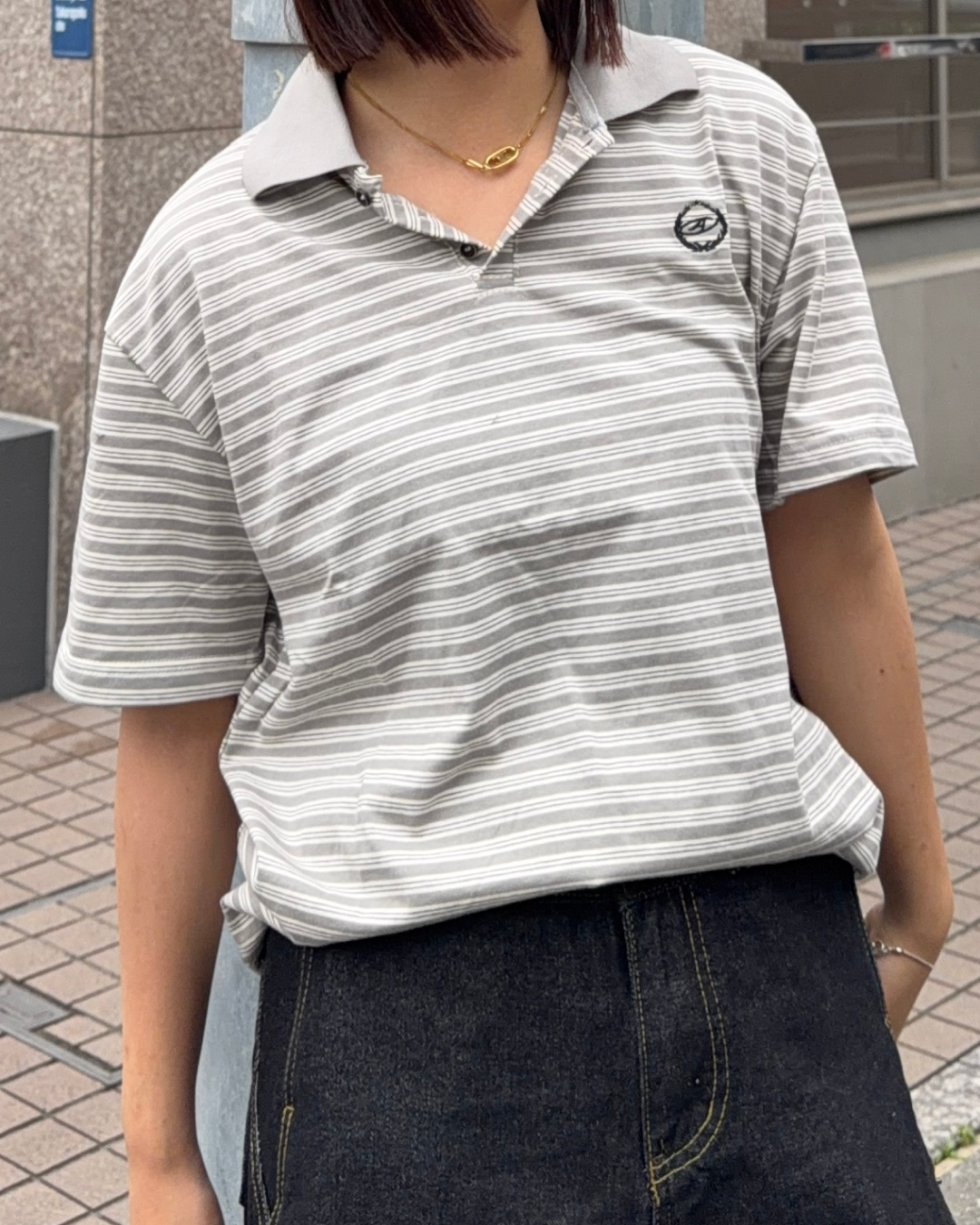 バイカラーボーダーポロシャツ K3252
