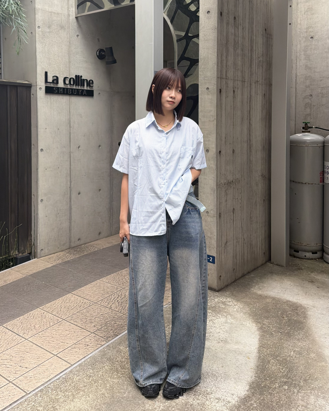 ストライプハーフスリーブシャツ K3258