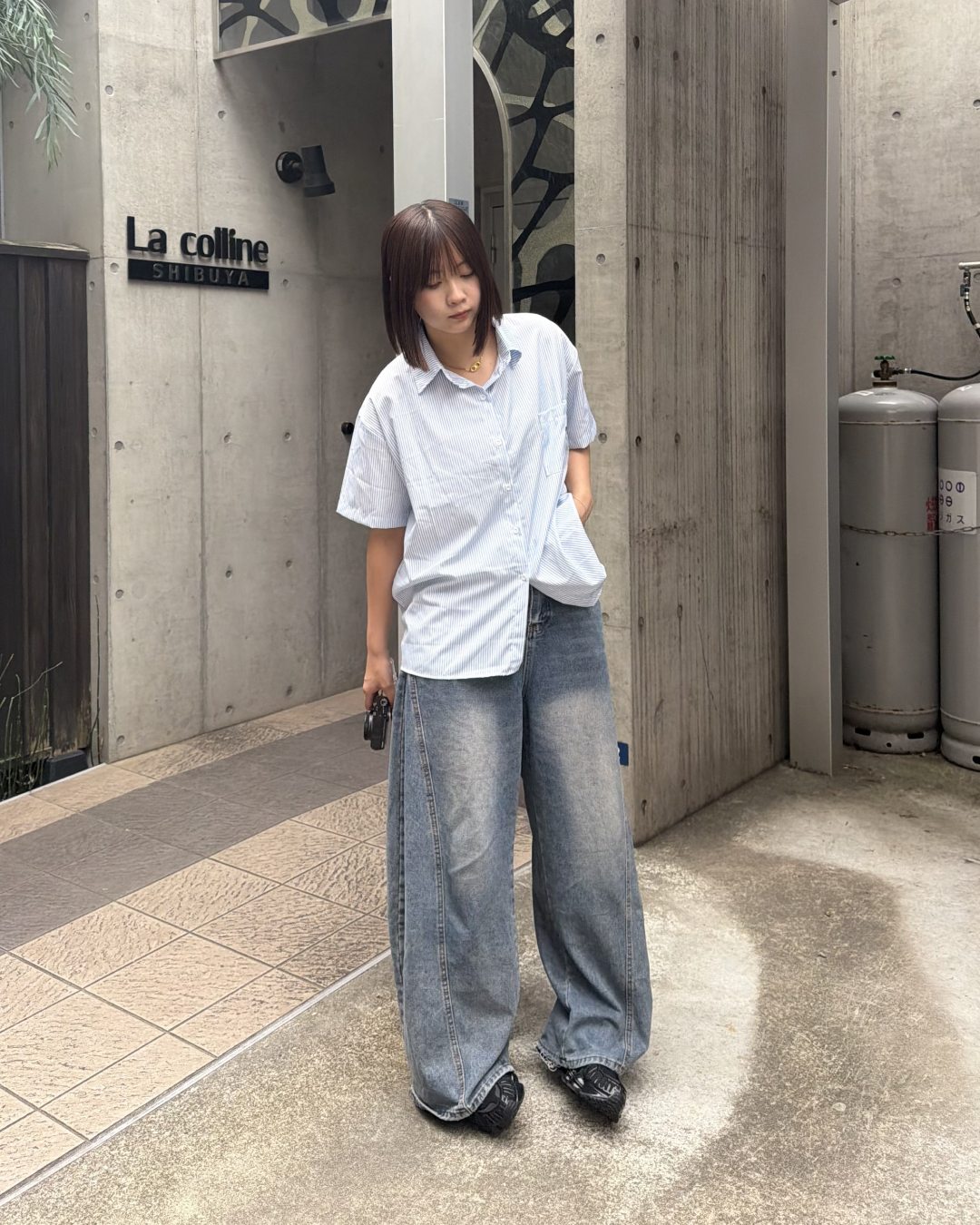 ストライプハーフスリーブシャツ K3258