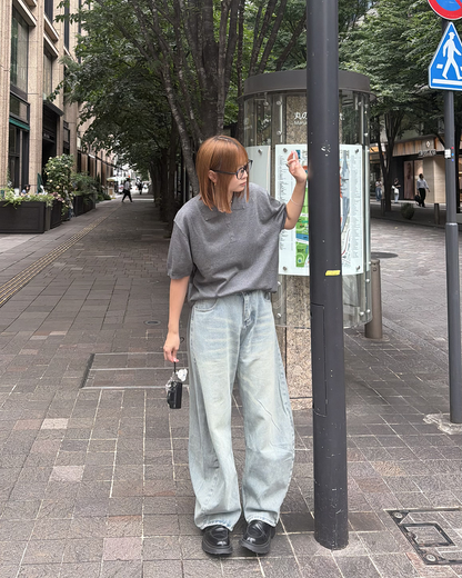フロントボタン半袖ポロニット K3284