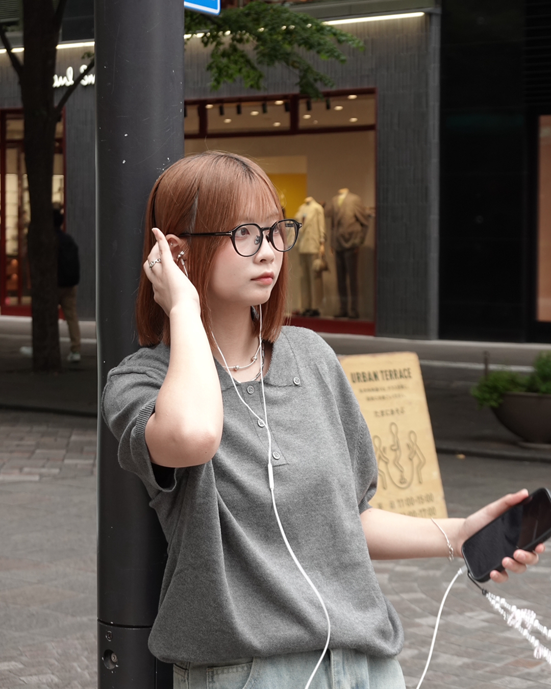 フロントボタン半袖ポロニット K3284