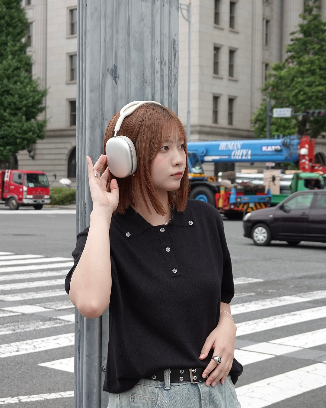 フロントボタン半袖ポロニット K3284