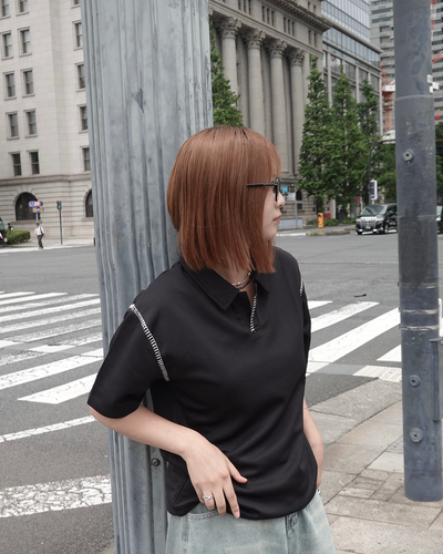 ハンドステッチポロネックTシャツ K3290