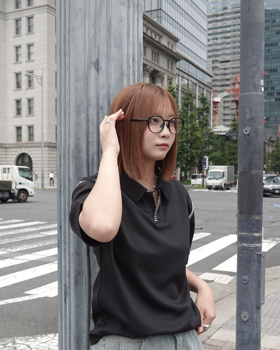 ハンドステッチポロネックTシャツ K3290