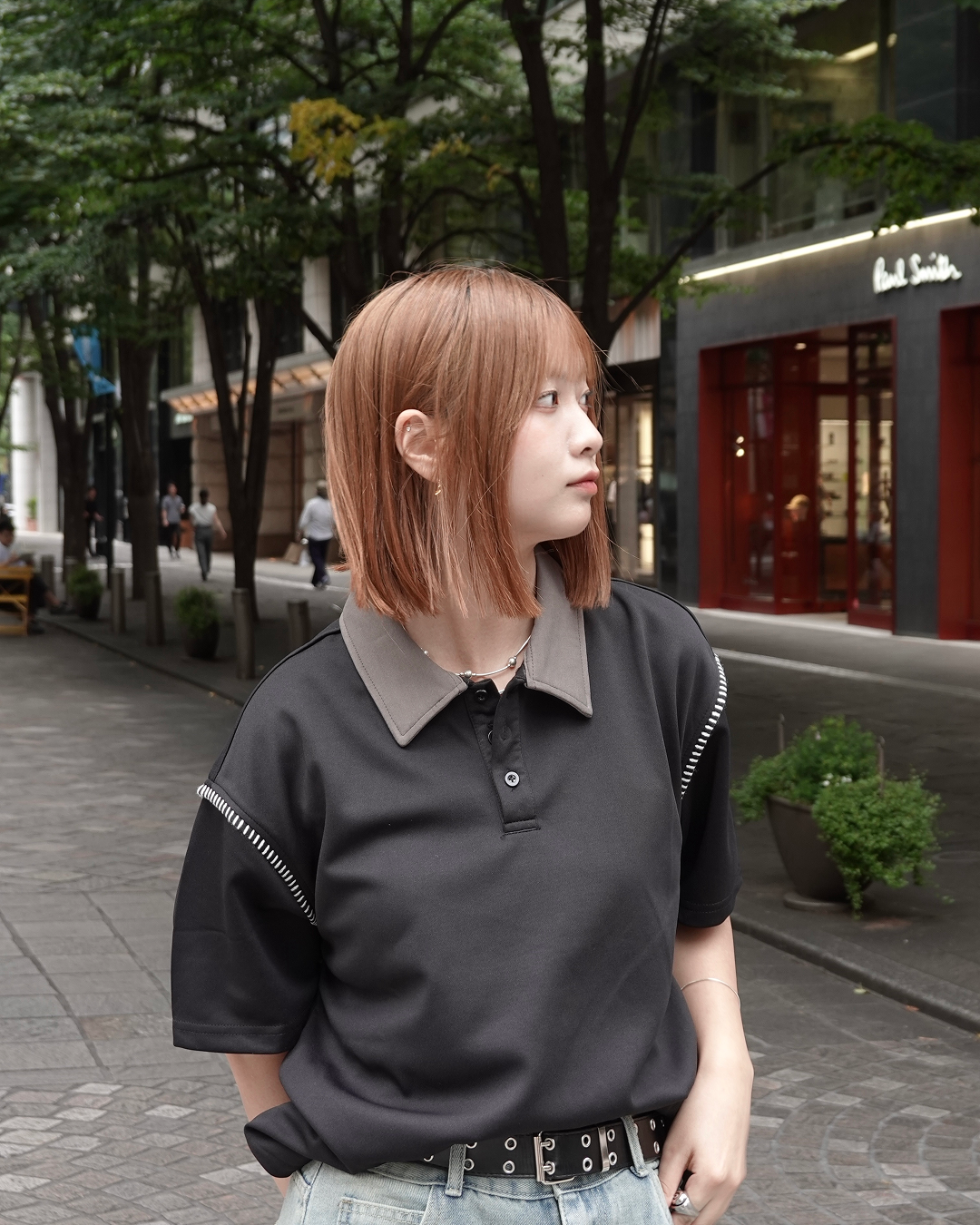 バイカラーポイントステッチポロシャツ K3291