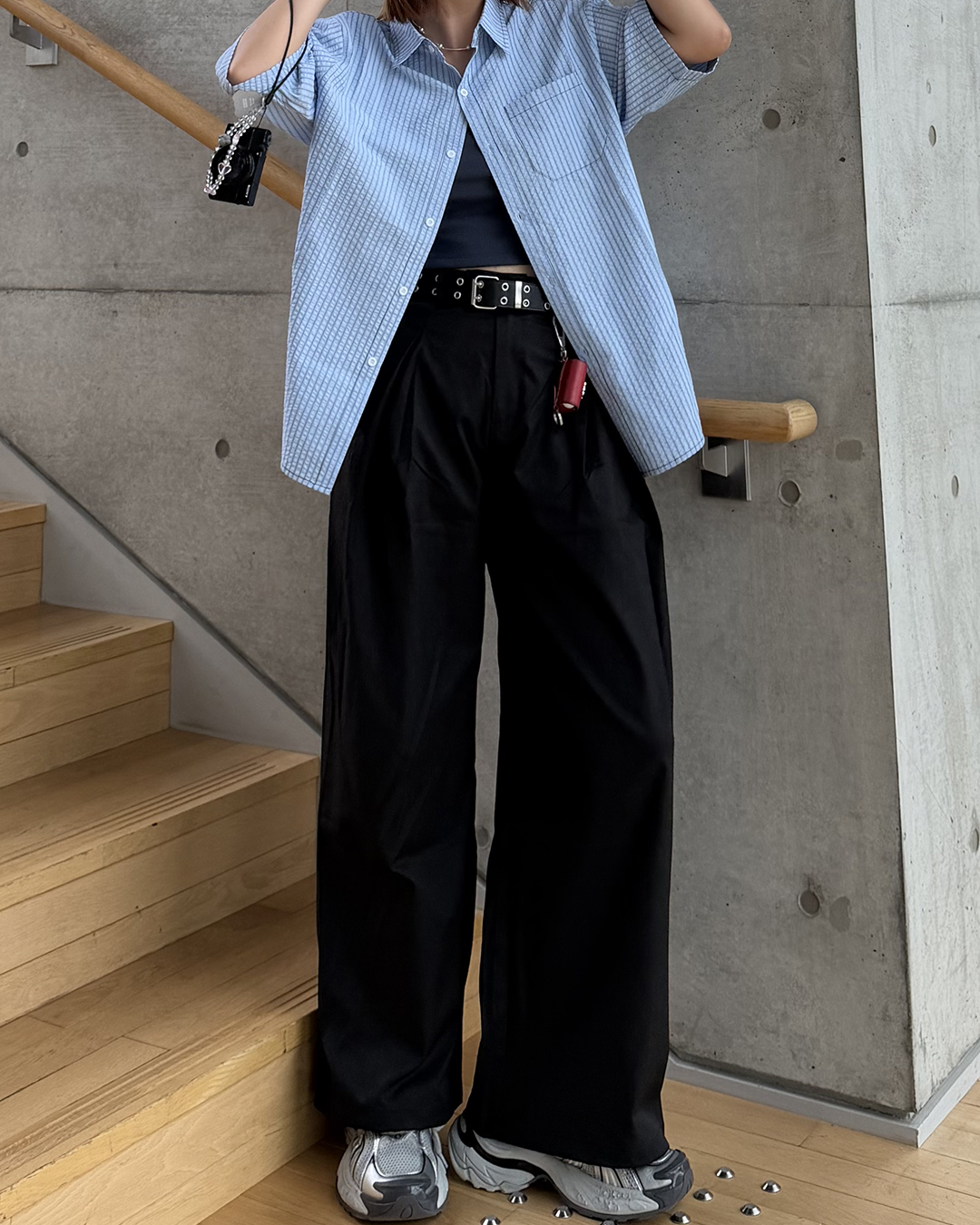 サマーカジュアルストライプシャツ K3301
