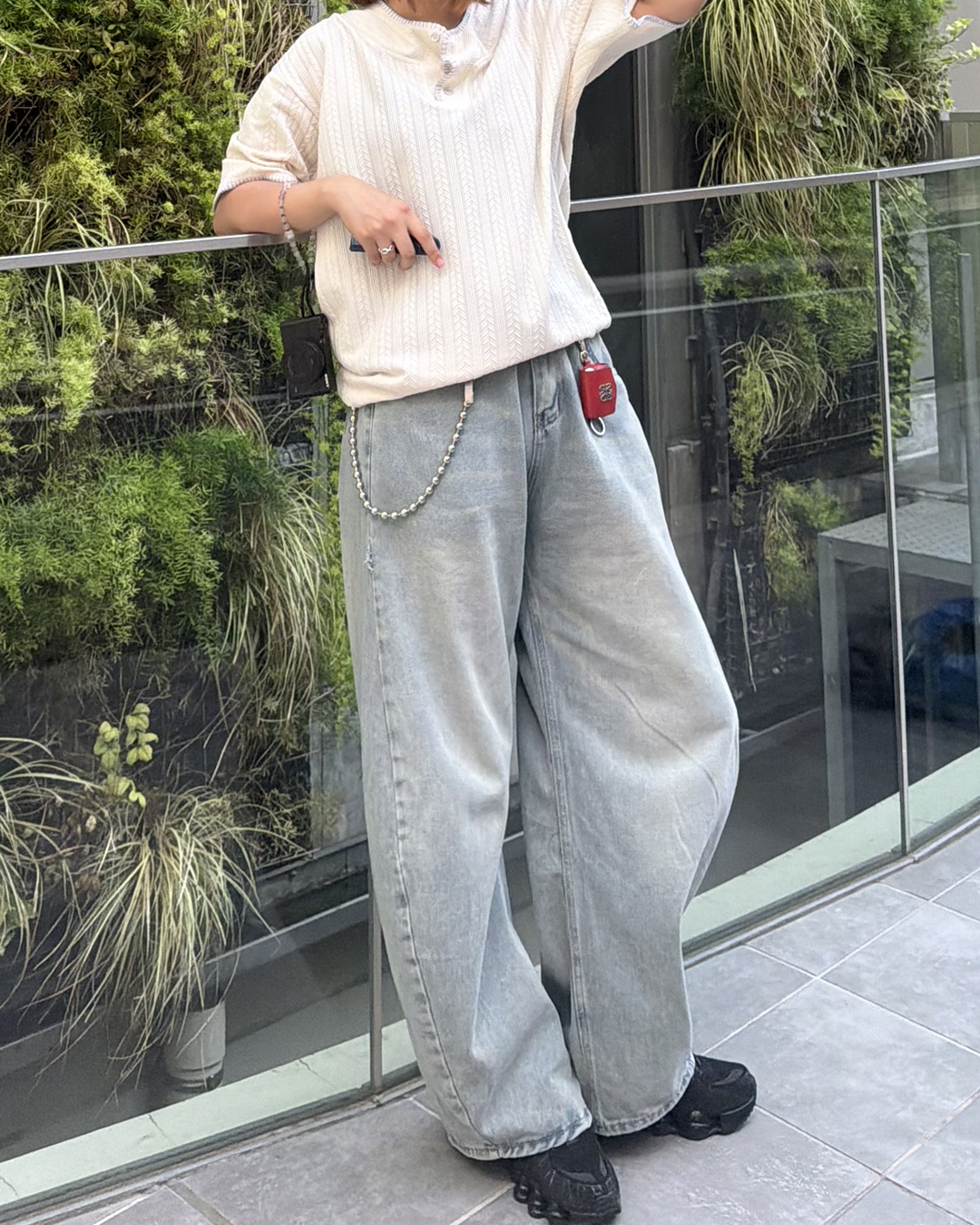 ヘンリーネックラインステッチTシャツ K3308