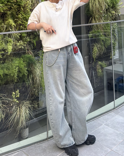 ヘンリーネックラインステッチTシャツ K3308
