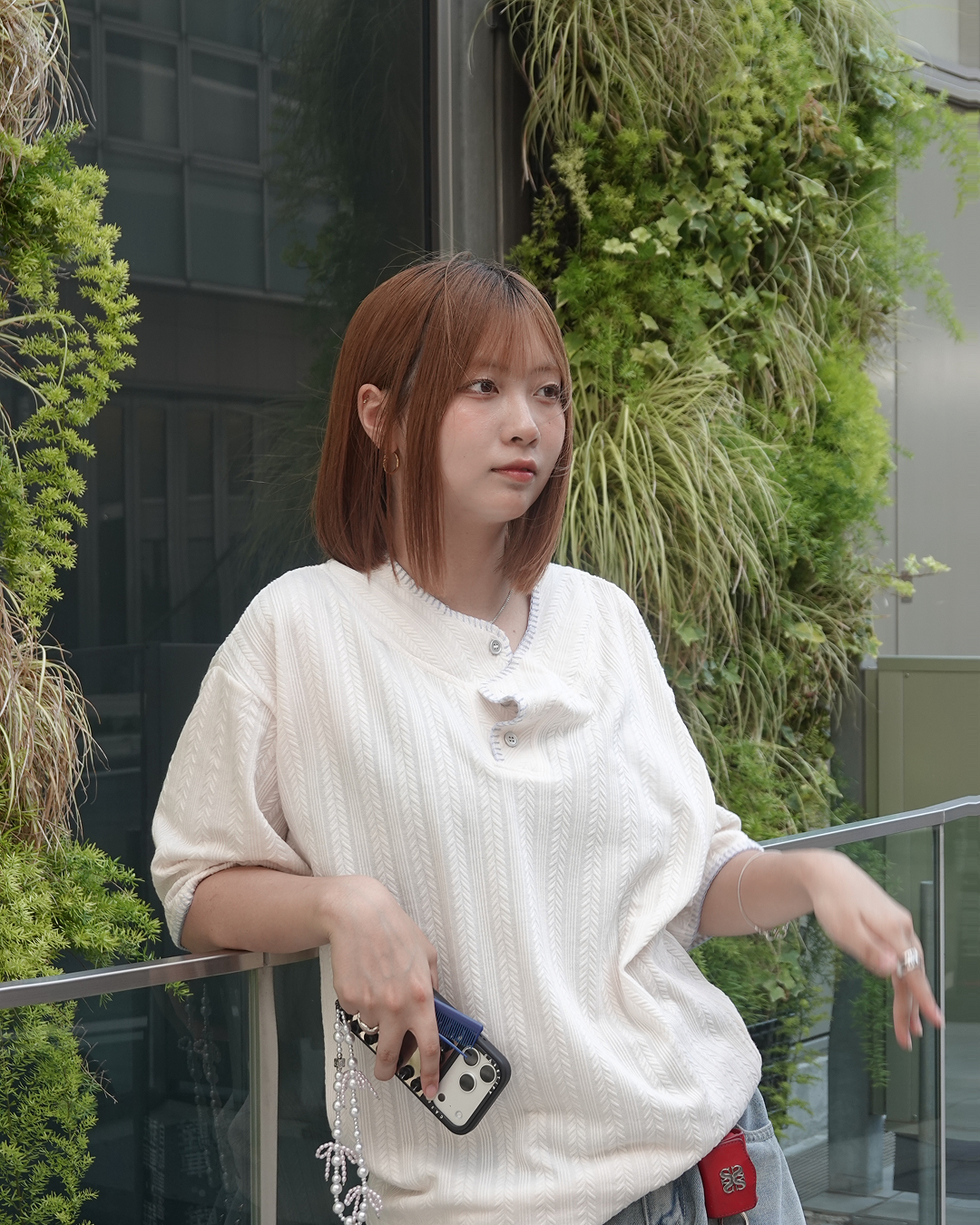 ヘンリーネックラインステッチTシャツ K3308