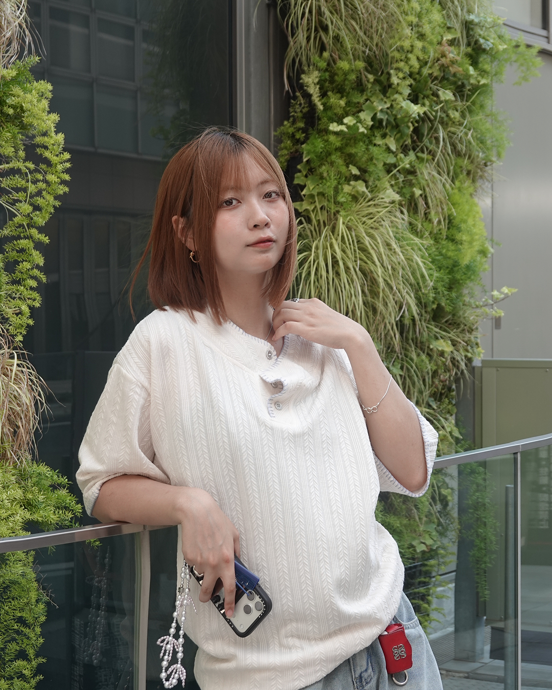 ヘンリーネックラインステッチTシャツ K3308