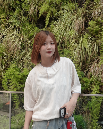 ヘンリーネックラインステッチTシャツ K3308