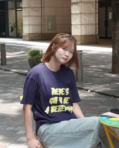 レタープリントラウンドネックTシャツ K3314