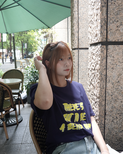 レタープリントラウンドネックTシャツ K3314