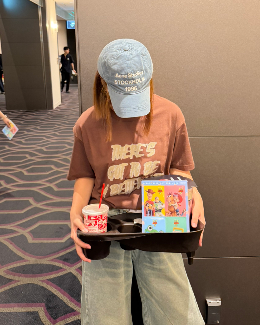 レタープリントラウンドネックTシャツ K3314