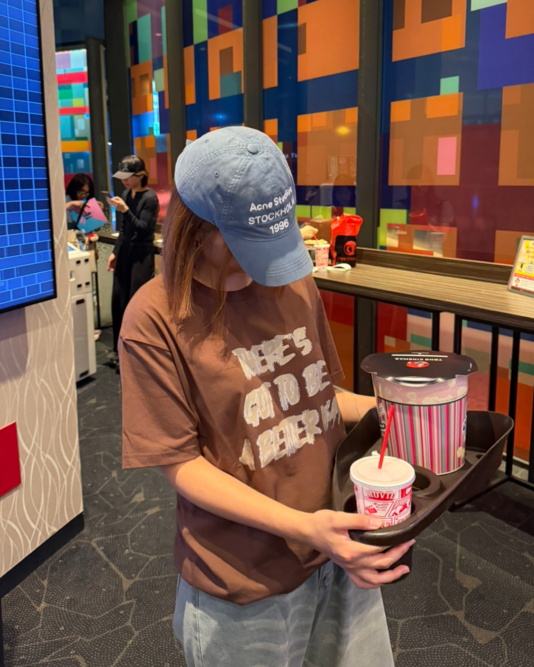 レタープリントラウンドネックTシャツ K3314