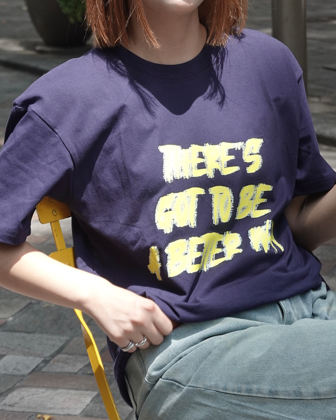 レタープリントラウンドネックTシャツ K3314
