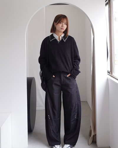 【再販】スタッズデザインワイドパンツ K0374
