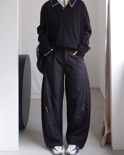 【再販】スタッズデザインワイドパンツ K0374
