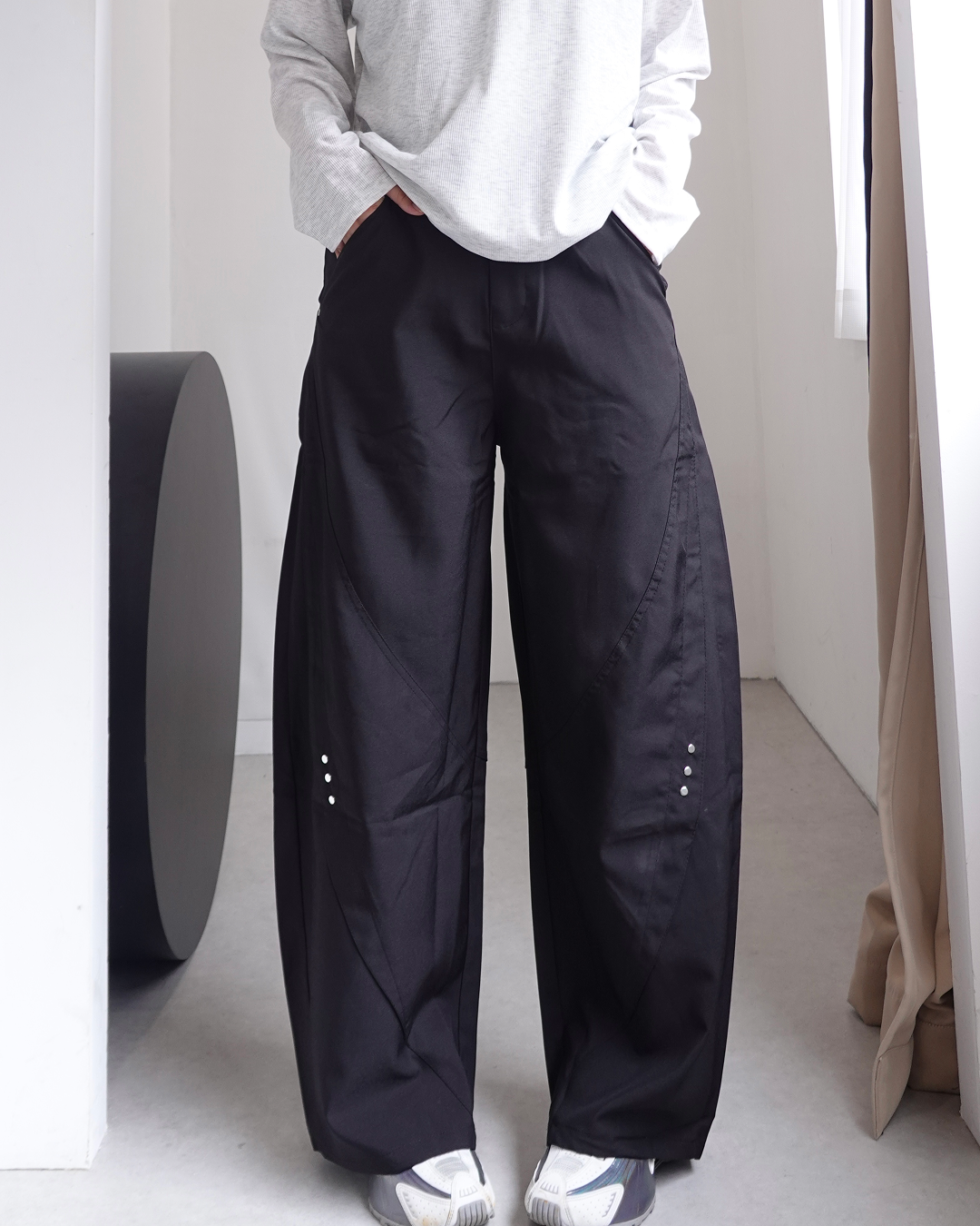 【再販】スタッズデザインワイドパンツ K0374