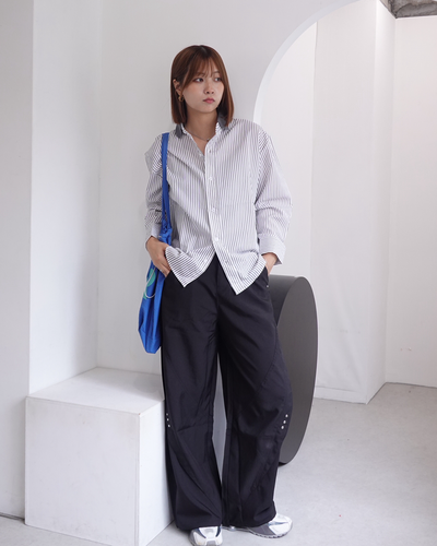 【再販】スタッズデザインワイドパンツ K0374