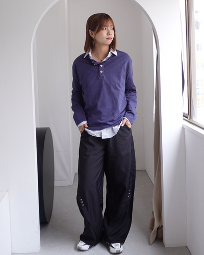 【再販】スタッズデザインワイドパンツ K0374