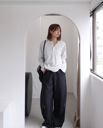 斜めボタンカジュアルサーマルロンT K3333