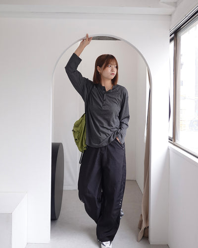斜めボタンカジュアルサーマルロンT K3333