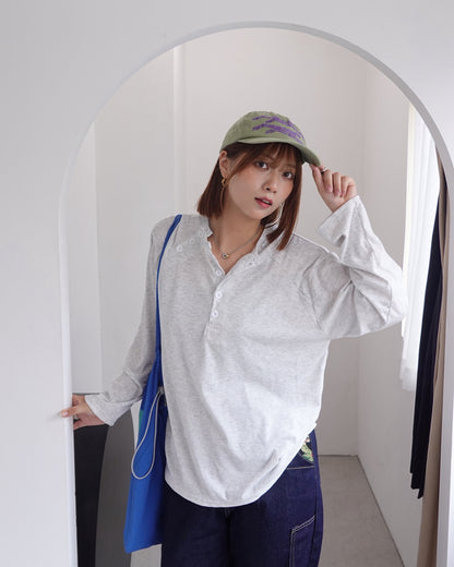 斜めボタンカジュアルサーマルロンT K3333