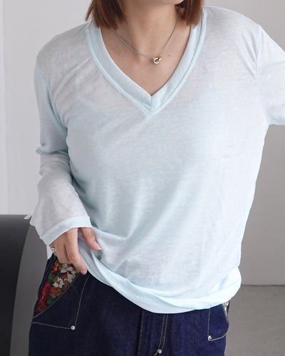 VネックシースルーロンT K3336