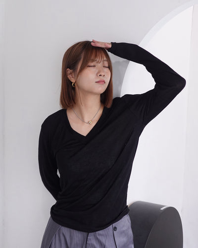 VネックシースルーロンT K3336